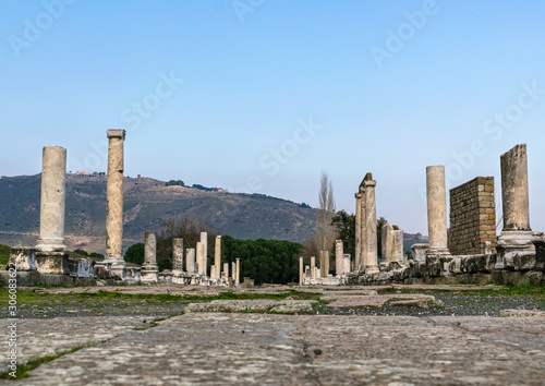 Asklepion in Bergama, one of the most important health centers of ancient times. Bergama Acropolis. Archways in the ruins of the ancient city of Pergamon Izmir, Turkey. View of ancient ruins in Asklep