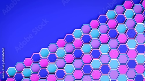 Abstract loop 3d animation with moving geometric shapes. Pastel color, modern trendy design. 4k video background.