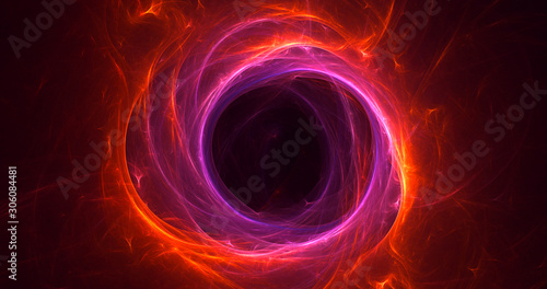 3D rendering abstract red fractal light background