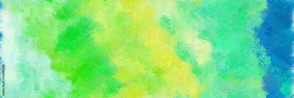 banner design painted art with light green, light sea green and yellow green color