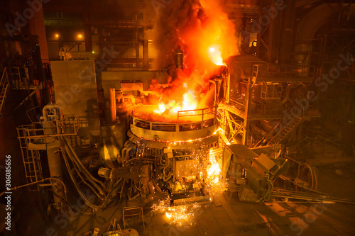 Obraz na plátně steel production in electric furnaces