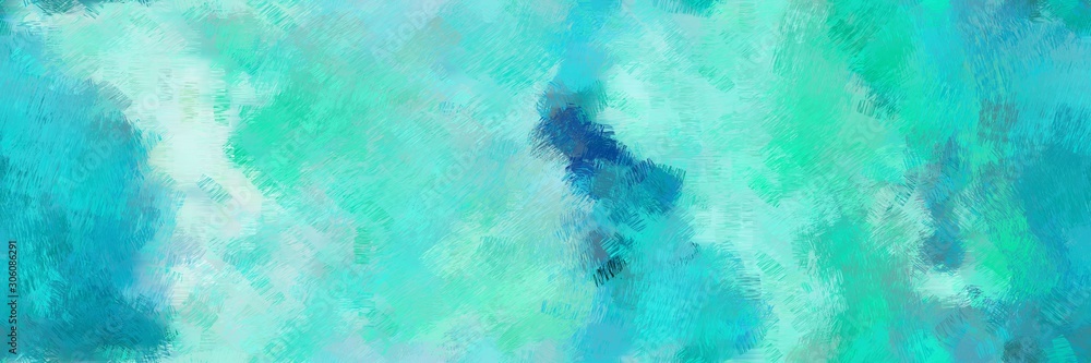 background illustration art painting with medium turquoise, pale turquoise and sky blue color