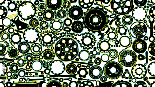 Auto spare parts and gears, seamless pattern for your design