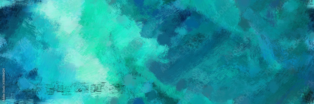 colored design paint brushed with dark cyan, teal and turquoise color