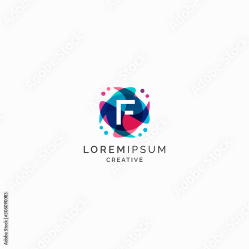 Free Download Letter F Abstract Initial Logo Design Template. Colorful Overlay Vector Illustration - GFXLoad