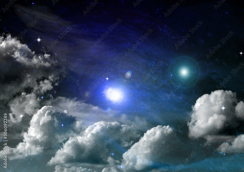 Obraz premium galaxy in a free space. 3D rendering