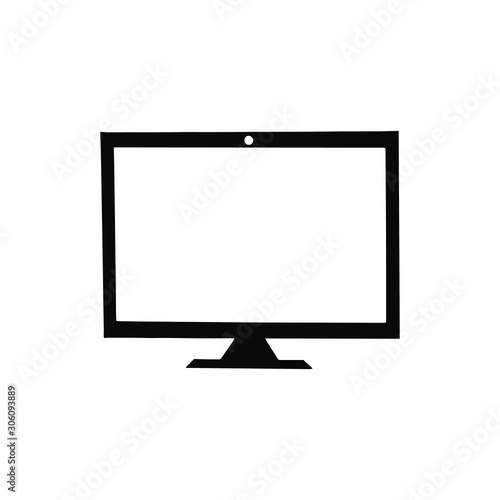 lcd monitor isolated on white/ eps10 vector illustration. hand drawing