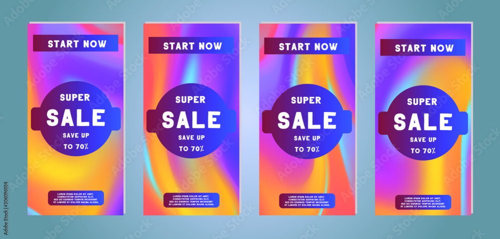 Set of mobile sale banners. Discount and sale banners. Template for online shopping and mobile website, posters flyer, designs, ads, coupons, social media banners