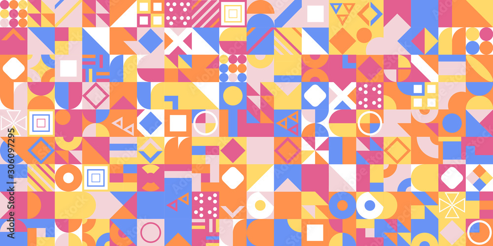 Obraz premium Modern vector abstract geometric pattern with different shapes. Abstract texture background for cover poster, banner, brochure