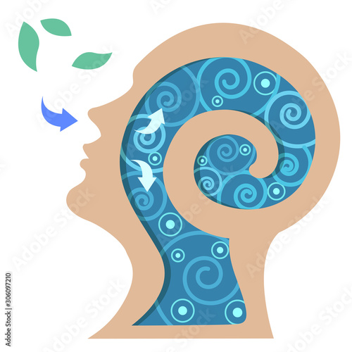 Vector of people sleeping or breathing for good health and mind.
