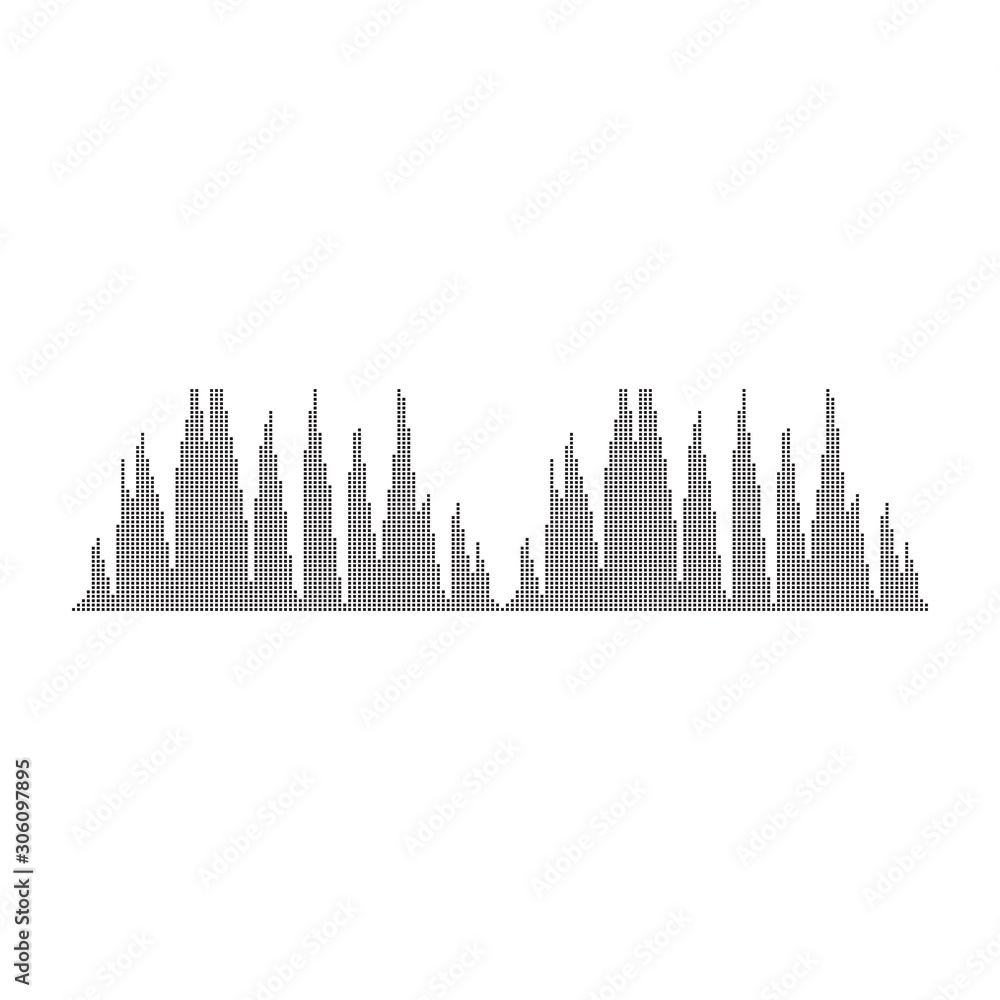 Audio technology, music sound waves vector icon