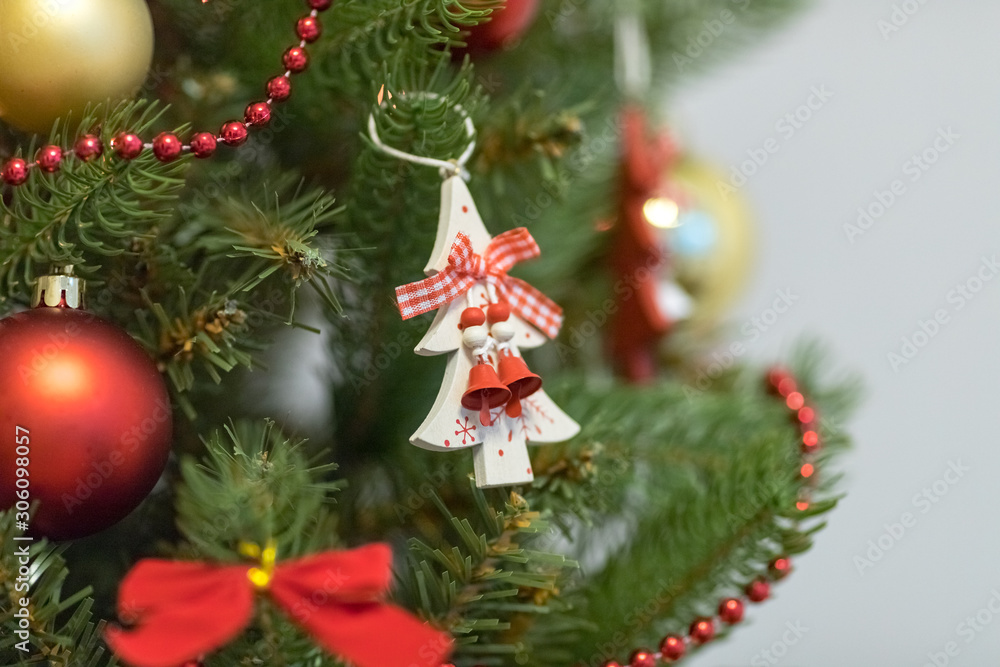 Christmas decoration and celebration. Christmas tree. Xmas red and gold balls. New Year preparations. New Year concept. Christmas tree toys. Christmas decoration and celebration. Christmas tree. Xmas red and gold balls. New Year preparations. New Year concept. Christmas tree toys.