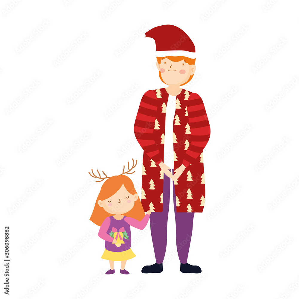 merry christmas father and daughter warm clothes merry christmas father and daughter warm clothes