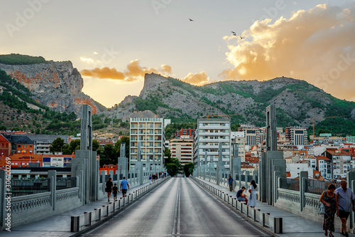 Street and mountains photo