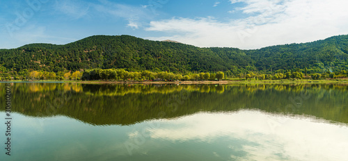 Panoramic view of Golcuk Lake in Odemis, Izmir