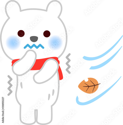 寒がりなシロクマと北風