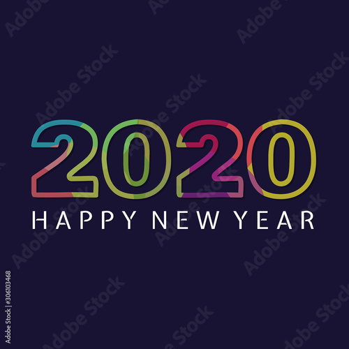 Happy 2020 new year insta colour banner