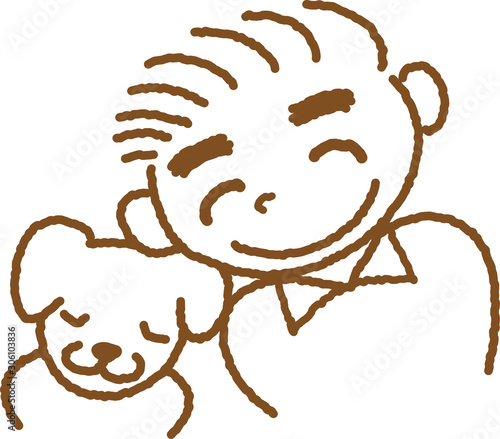 犬　飼い主　人物　男性　ペット　仲良し　飼育　家族　優しい　暮らし