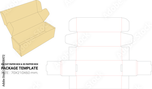 Package Template Die Cut Paper Box & 3D Paper Box