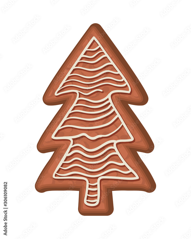 Merry christmas pine tree cookie vector design Merry christmas pine tree cookie vector design