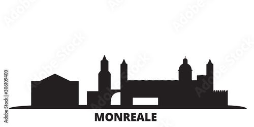 Quadro su tela Italy, Monreale city skyline isolated vector illustration
