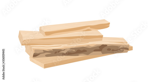 Wooden boards, lumber vector illustration
