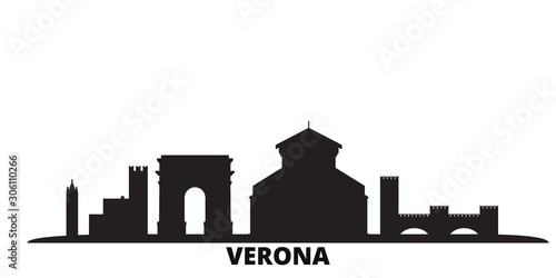 Obraz na płótnie Italy, Verona City city skyline isolated vector illustration. Italy, Verona City travel cityscape with landmarks w salonie