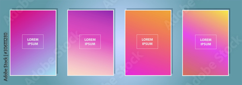 Abstract colorful vector blurred gradient backgrounds. Holographic template for your cover and design