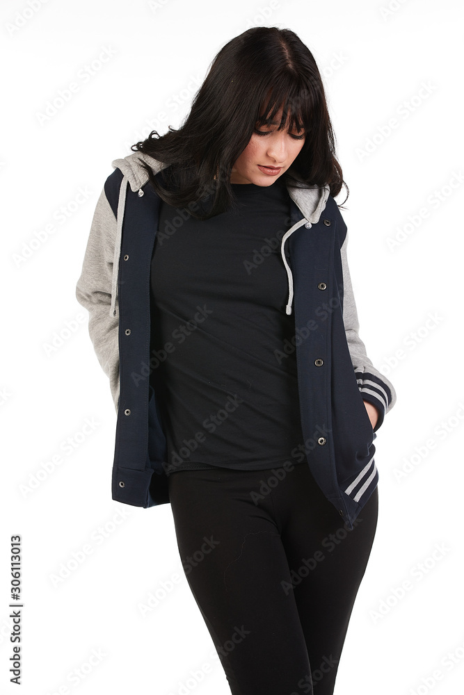 Blank t-shirt mock-up - Beautiful retro sports fashion girl ready for your design Blank t-shirt mock-up - Beautiful retro sports fashion girl ready for your design