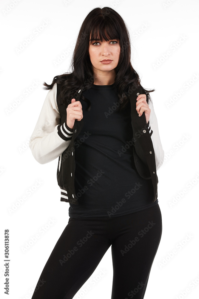 Blank t-shirt mock-up - Beautiful retro sports fashion girl ready for your design Blank t-shirt mock-up - Beautiful retro sports fashion girl ready for your design