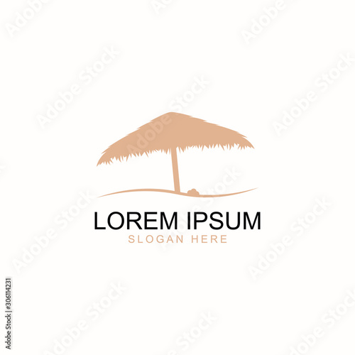 straw umbrella logo design for use any purpose