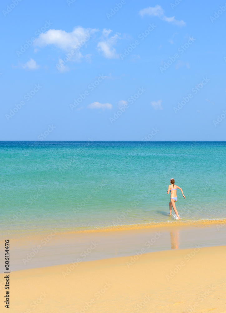 The girl on the beach