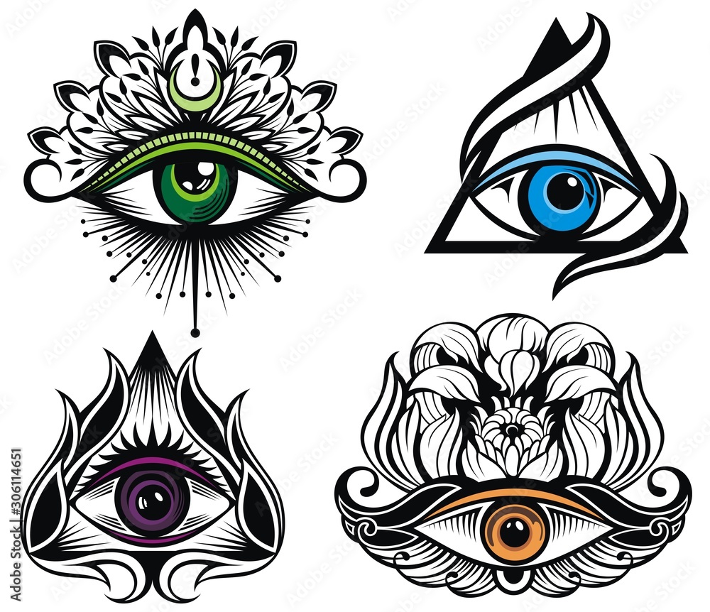 All seeing eye symbol. Vision of Providence. Tattoo eyes Stock Vector |  Adobe Stock