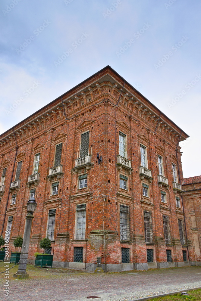 Agliè, Turin, Italy - May 15, 2019: exteriors of the castle of Agliè, ancient residence of the royal house of the Savoy