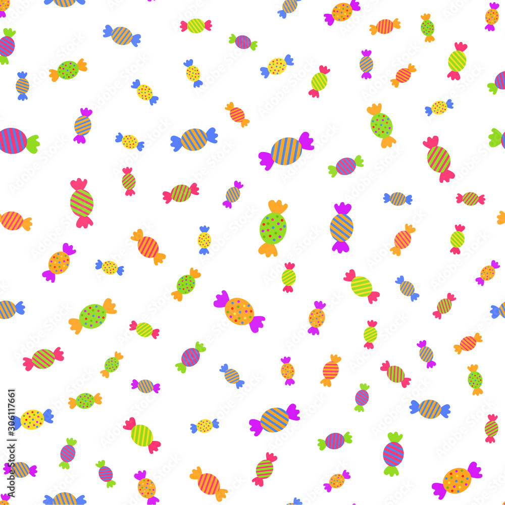 Seamless pattern with colorful candies for party