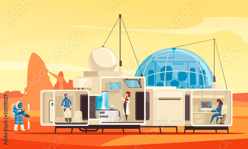 Mars Colonization Station Composition 