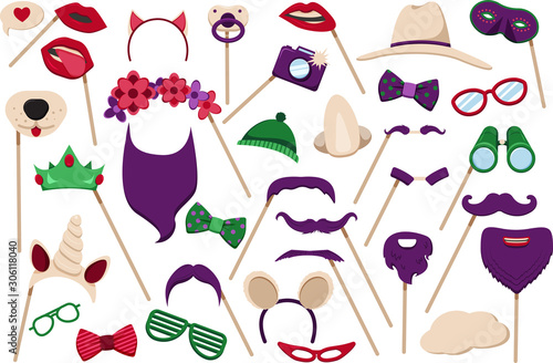 Photo Booth Flat Icons