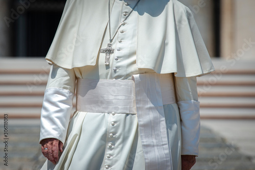 Photo Vatican City - June05 , 2019: Pope Francis walking at the end of his weekly general audience in St