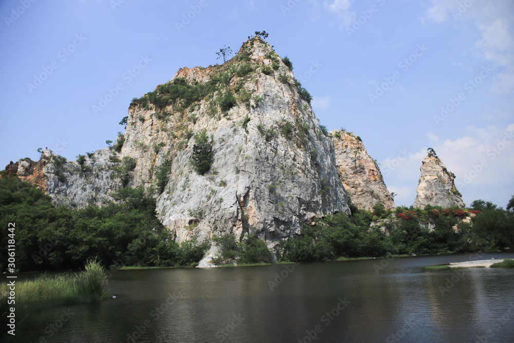 rock in the lagoon