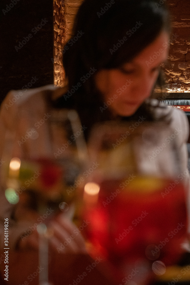 girl drinking cocktail at Venice, Italy girl drinking cocktail at Venice, Italy