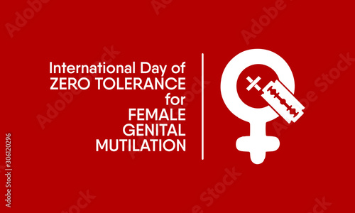Vector illustration on the theme of International Day of zero tolerance for  female genital mutilation on February 6th.