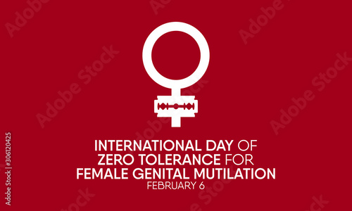Vector illustration on the theme of International Day of zero tolerance for  female genital mutilation on February 6th.