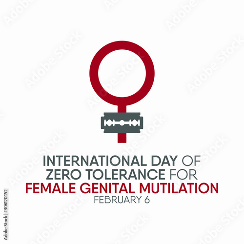 Vector illustration on the theme of International Day of zero tolerance for  female genital mutilation on February 6th.