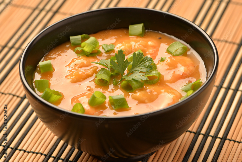 shrimp moqueca with chives, parsley and pepper shrimp moqueca with chives, parsley and pepper