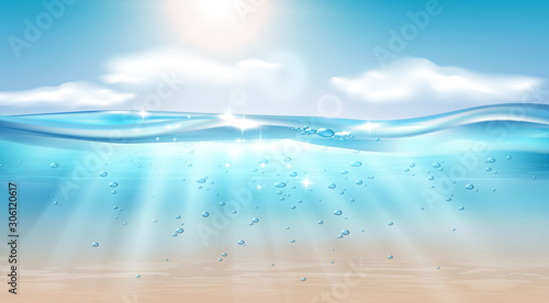 Ocean Wave Landscape Composition