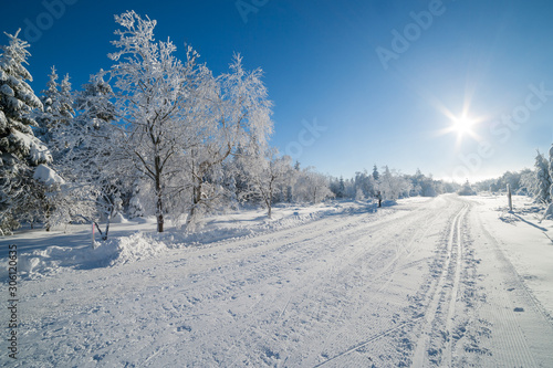 skiing area in germany on a sunny winter day