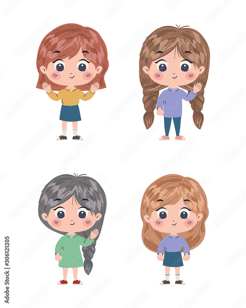 Isolated set of kids cartoons vector design Isolated set of kids cartoons vector design