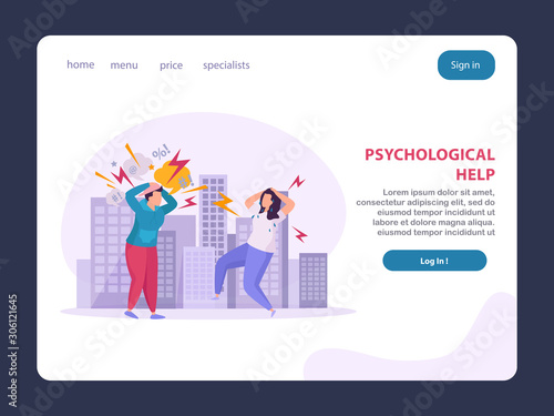 Psychological Help Flat Landing Page