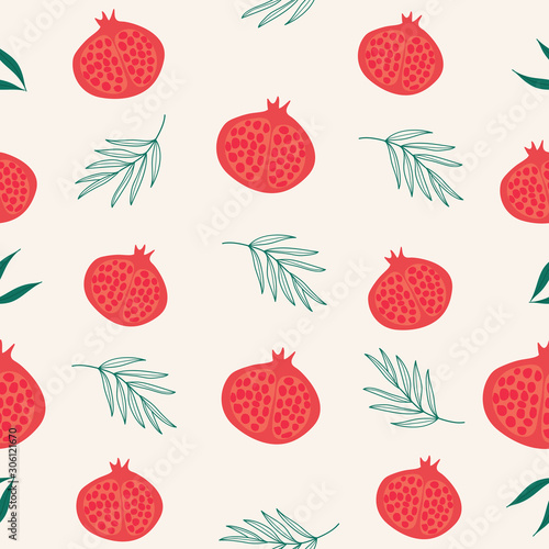 Seamless hand drawn fruit pattern