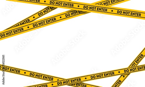 Warning tape background. Do not enter yellow ribbons
